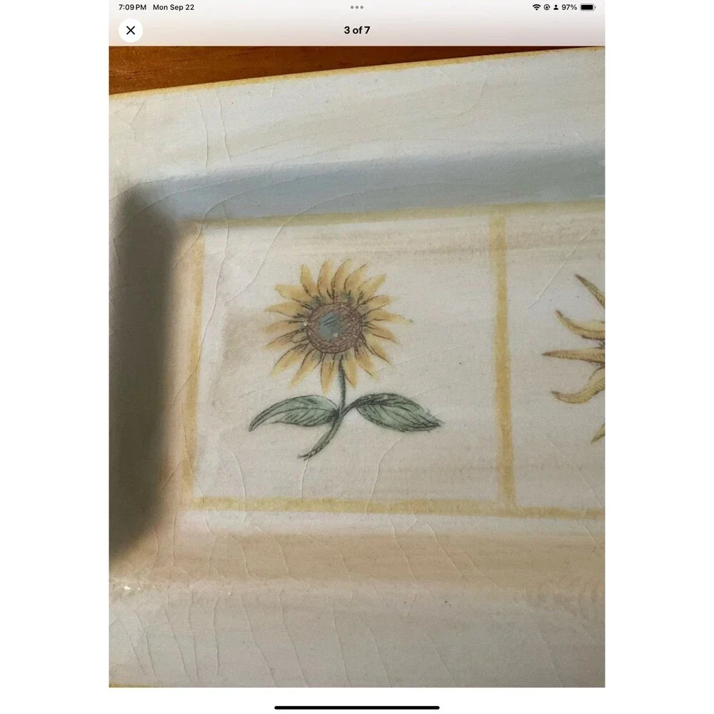 Williams-Sonoma Verano Tile Ceramic Large Platter Made in Italy 18” long x 8.5”